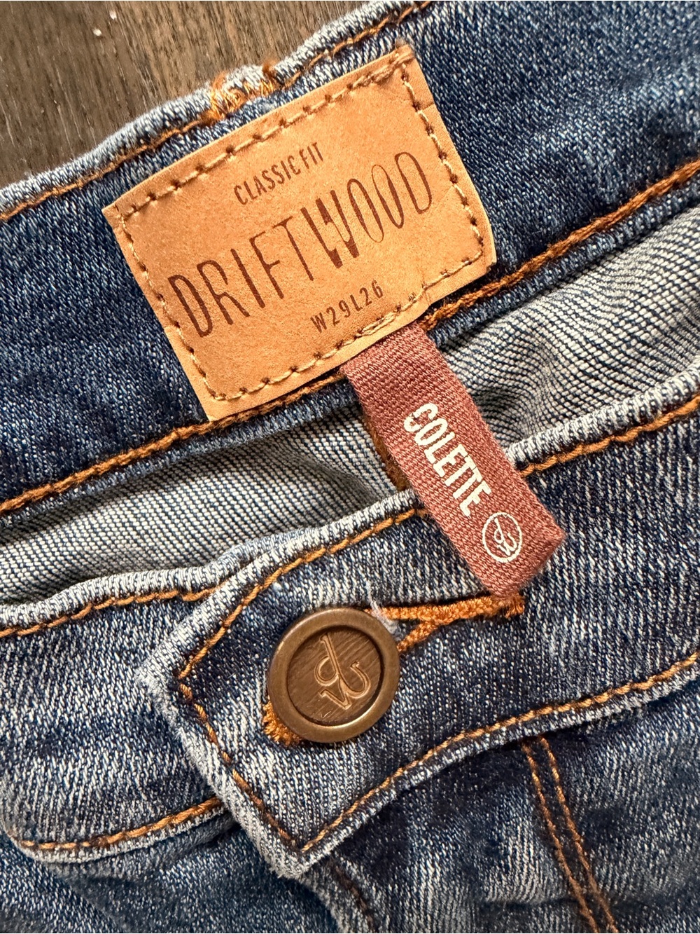 DRIFTWOOD Blue Denim Wide-Leg Jeans with Embroidered Hem and tassels - Picture 6 of 8